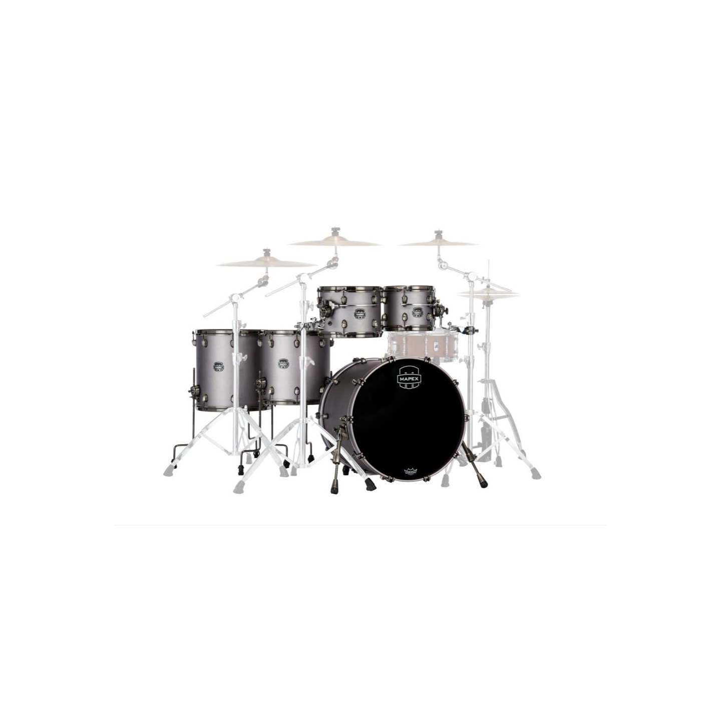 MAPEX IT SE628XBBPG SATURN EVOLUTION BIRCH WORKHORSE 5 PEZZI GUN METAL GREY - vaiconlasigla