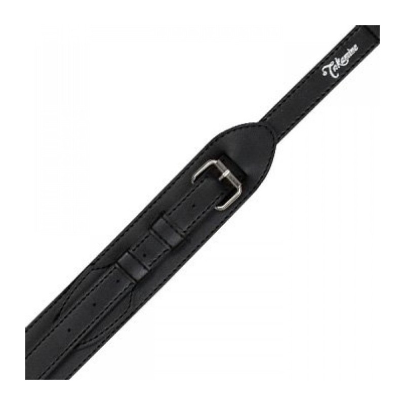 TAKAMINE TGS03BR Tracolla in pelle nera - vai con la sigla
