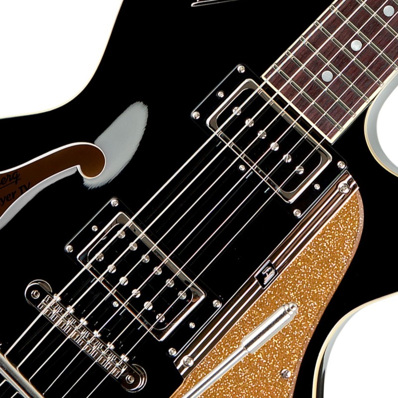 DUESENBERG Starplayer Tv Black,  Semi-Hollow Single Cutaway, con custodia - vai con la sigla