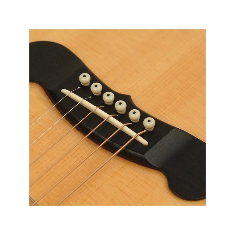 D'Addario PWPS12, 7 pioli per ponte stampati a iniezione e 1 bottone avorio con inserto nero - vai con la sigla