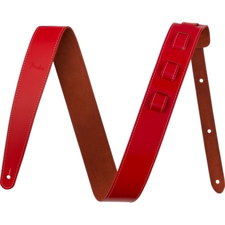 FENDER Essentials Leather Strap, Red - vai con la sigla