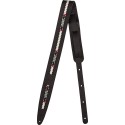 FENDER Paramount Acoustic Leather Strap, Black - vai con la sigla