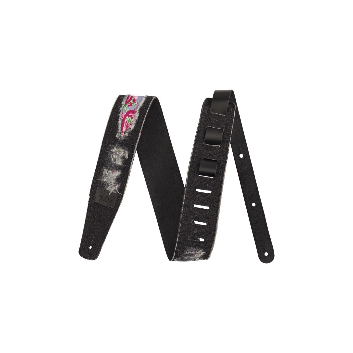 FENDER x Wrangler Ripped Denim Strap, Black - vai con la sigla