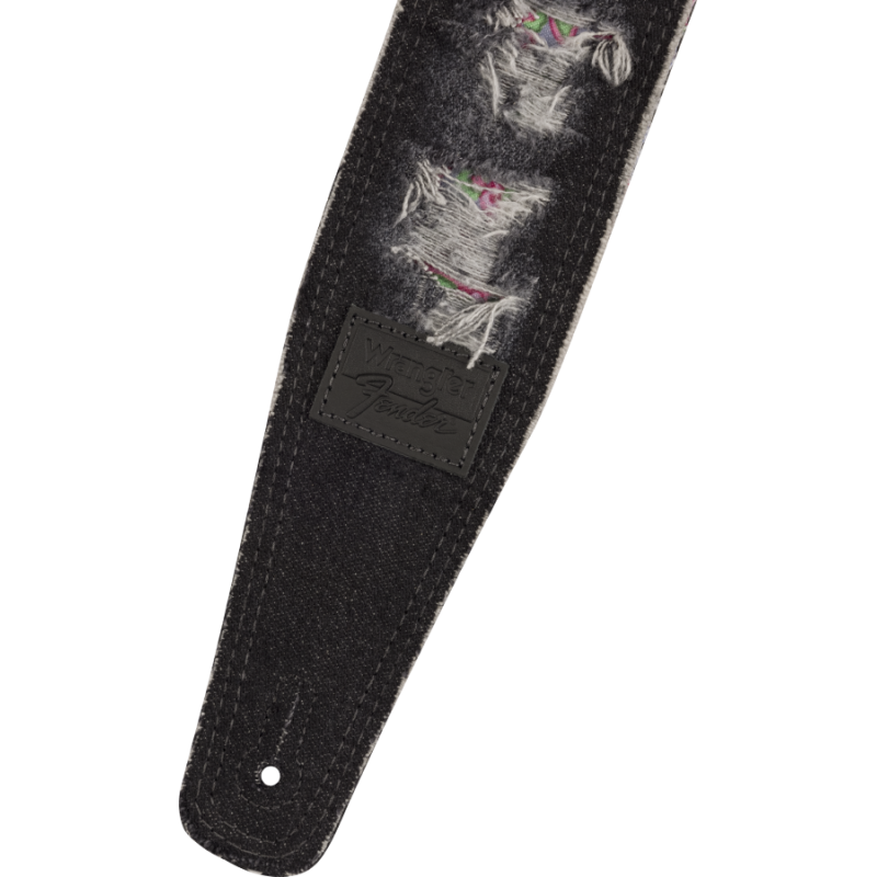 FENDER x Wrangler Ripped Denim Strap, Black - vai con la sigla