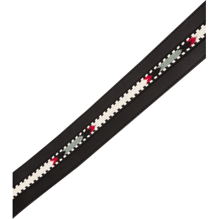 FENDER Paramount Acoustic Leather Strap, Black - vai con la sigla