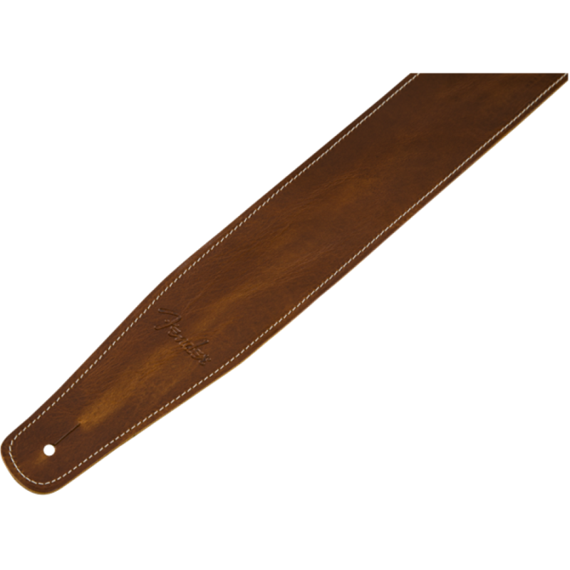 FENDER Broken-In Leather Strap, Tan, 2.5" - vai con la sigla