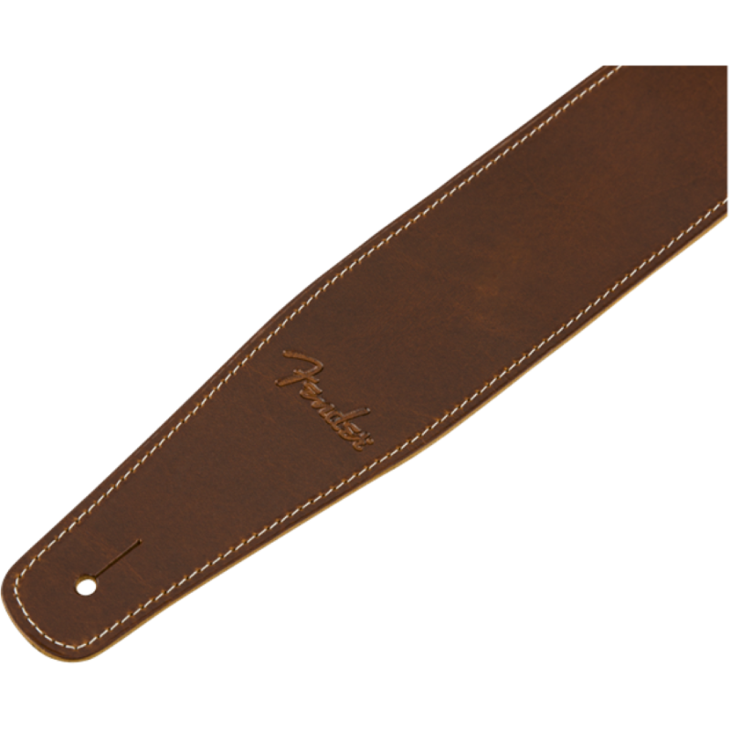 FENDER Broken-In Leather Strap, Tan, 2.5" - vai con la sigla