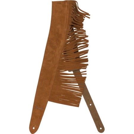 FENDER Suede Fringe Strap, Brown, 2.5" - vai con la sigla