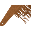 FENDER Suede Fringe Strap, Brown, 2.5" - vai con la sigla