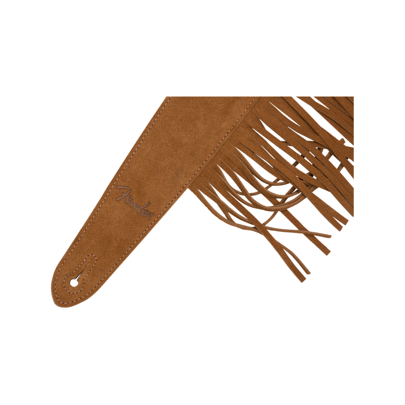 FENDER Suede Fringe Strap, Brown, 2.5" - vai con la sigla