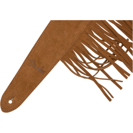 FENDER Suede Fringe Strap, Brown, 2.5" - vai con la sigla