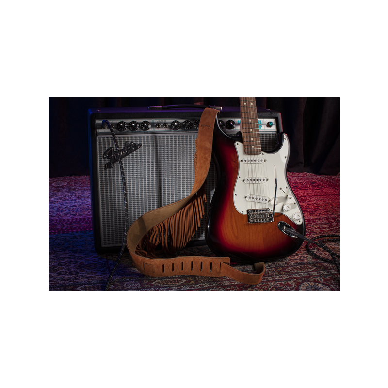 FENDER Suede Fringe Strap, Brown, 2.5" - vai con la sigla
