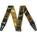 FENDER Tracolla Weighless  , Black / Yellow / Brown - vai con la sigla
