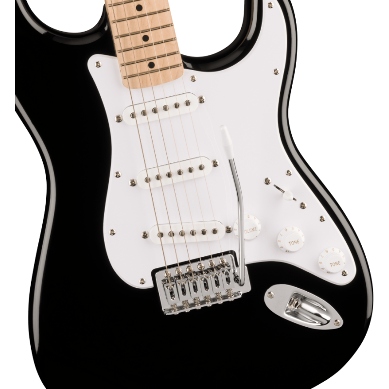 FENDER Squier Sonic Stratocaster, Maple Fingerboard, White Pickguard, Black - vai con la sigla