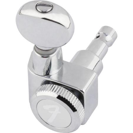 FENDER Staggered Locking Tuners with Vintage-Style Buttons, Polished Chrome (6) - vai con la sigla