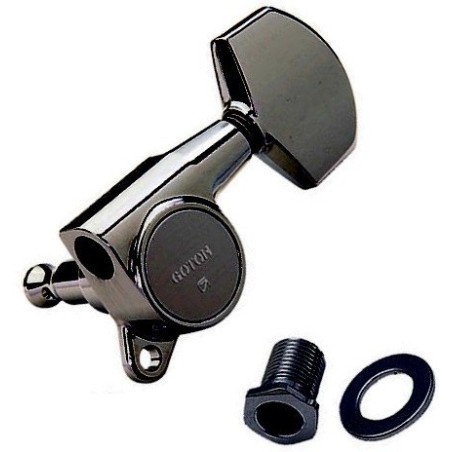 GOTOH SG381-01-CK-L3R3Meccaniche per Chitarra Elettrica e Acustica, L3+R3, Cosmo Black - vai con la sigla