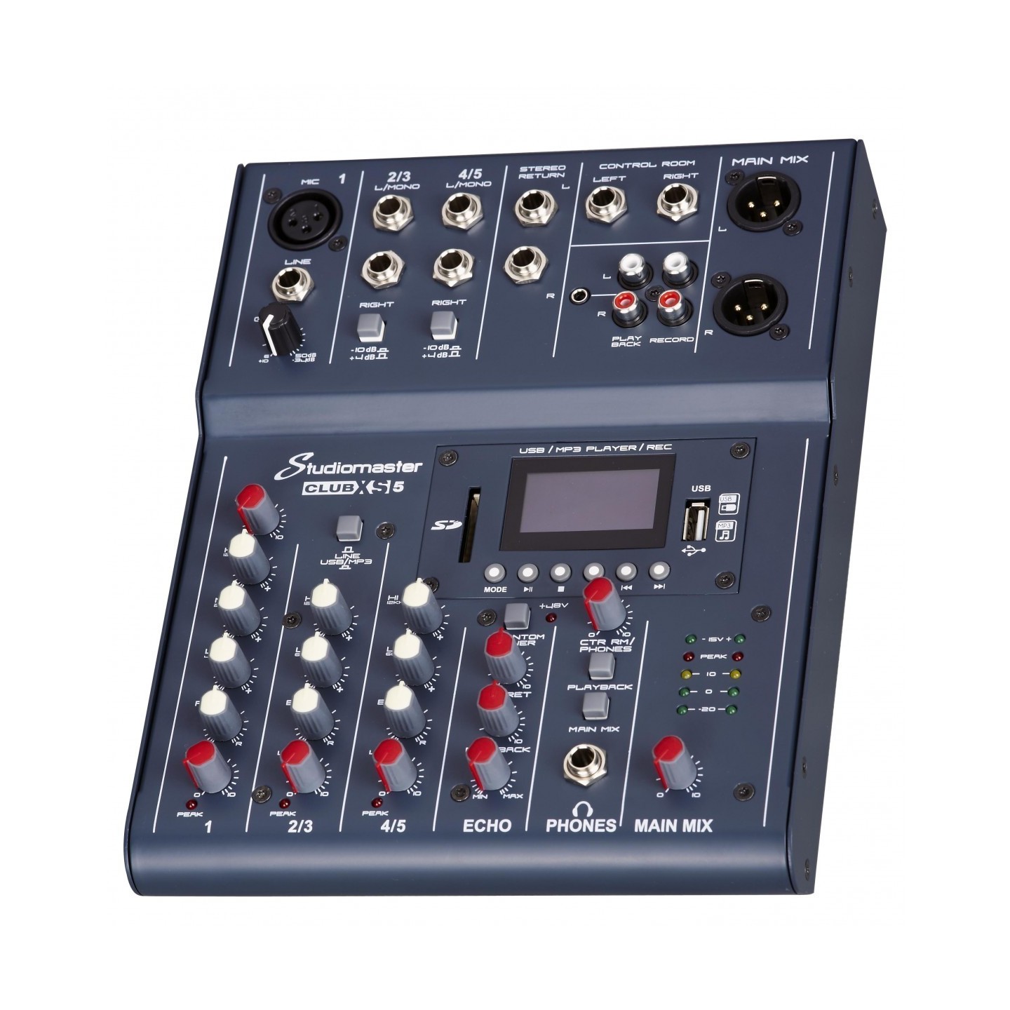MIXER 5CH STUDIOMASTER CLUB XS5+ CON LETTORE, BT E ECHO