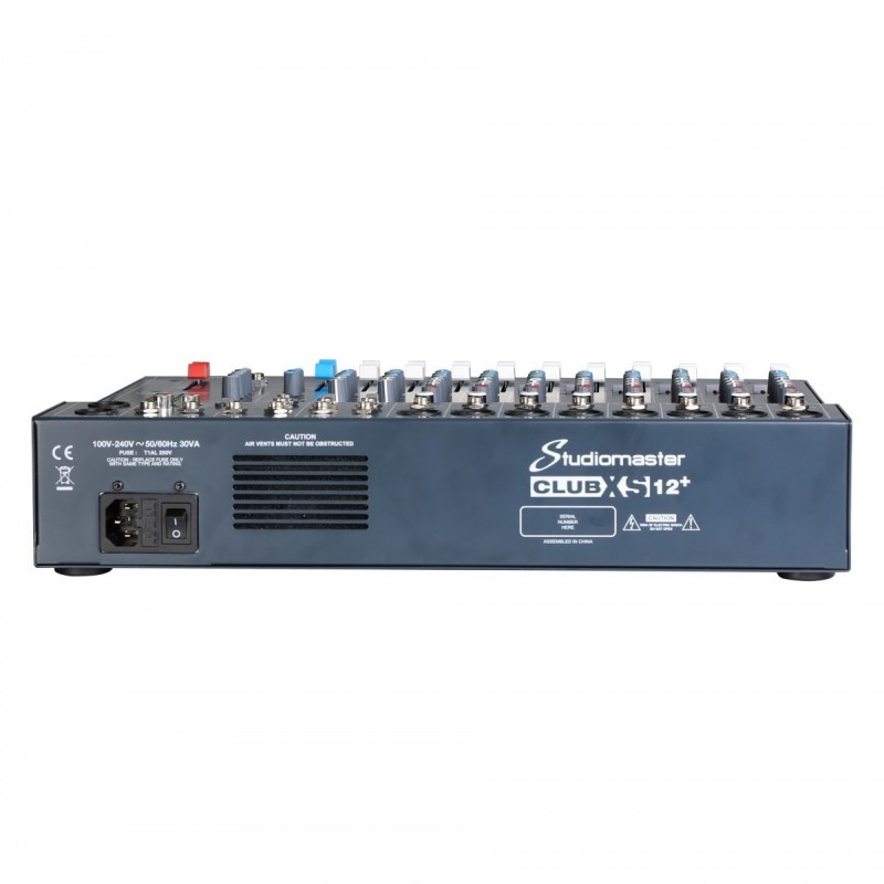MIXER 12CH STUDIOMASTER CLUB XS12+ CON LETTORE, BT & FX
