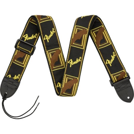 FENDER TRACOLLA 2” MONOGRAMMED STRAPS B/Y/B - vaiconlasigla