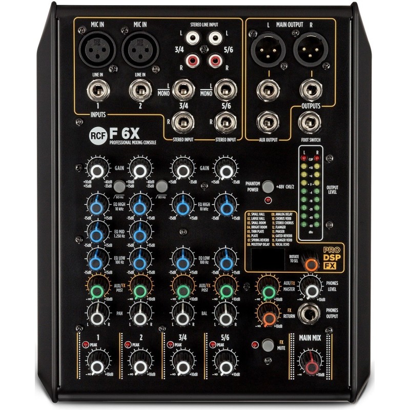 RCF F6X MIXER AUDIO 6 canali con multi-fx - vaiconlasigla