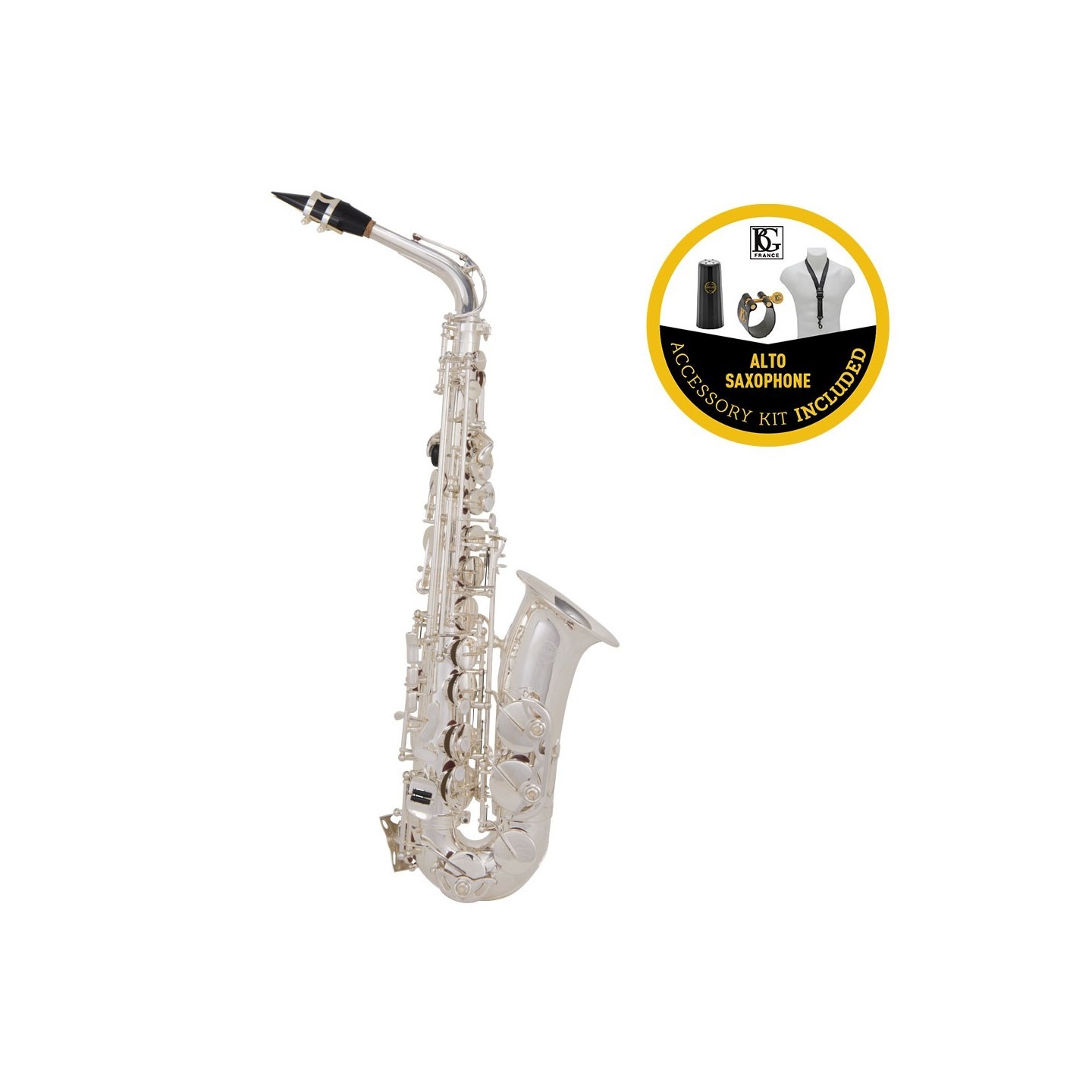 GRASSI GR AS210AGBUNDLE Sassofono Contralto in Mib argentato + kitaccessori BG