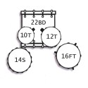 TAMBURO T5 DRUM SET DARK EDITION ROCK 22