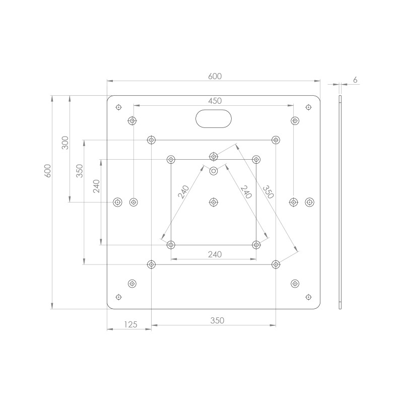 MODULA Steel plate measuring 60x60 cm in black