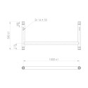 MODULA H-Tube 50x100 cm black