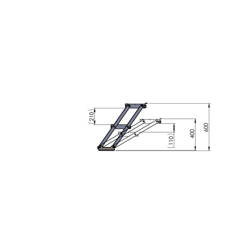 MODULA Two-step stair with adjustable height 40/60 cm