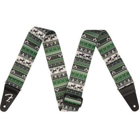 FENDER Tracolla Ugly Xmas Sweater Strap, Green Fair Isle - vai con la sigla