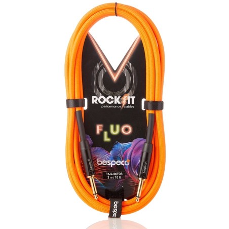 BESPECO Cavo fluo per strumento – jack Ø 6,3 mm – jack Ø 6,3 mm - 3mt orange - vai con la sigla