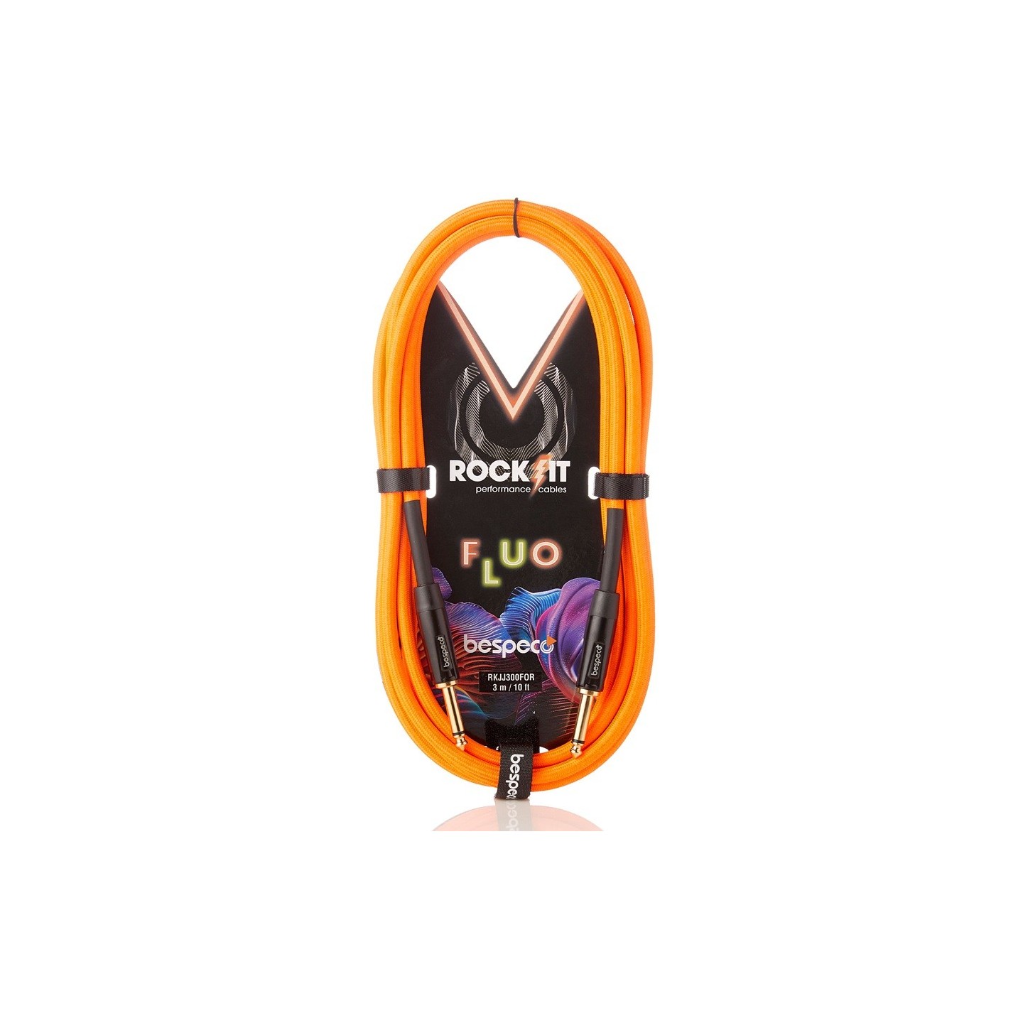 BESPECO Cavo fluo per strumento – jack Ø 6,3 mm – jack Ø 6,3 mm - 4,5mt orange - vai con la sigla