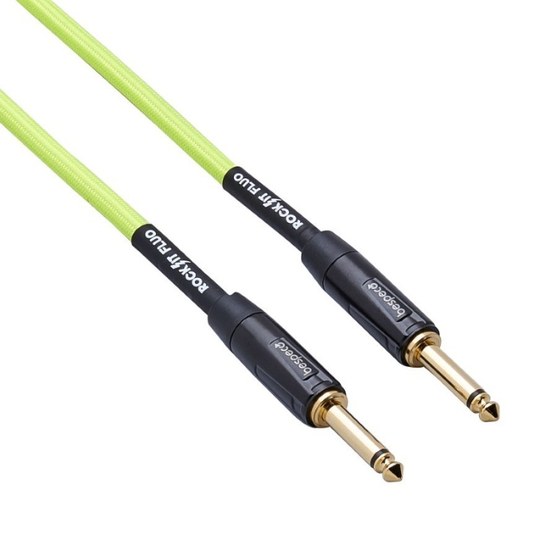 BESPECO Cavo fluo per strumento – jack Ø 6,3 mm – jack Ø 6,3 mm - 3mt giallo - vai con la sigla