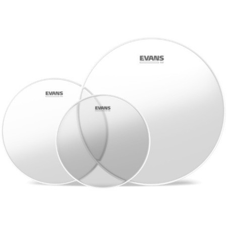 EVANS Confezione da 3 pelli trasparenti  G2 per tom rispettivamente di 10 ", 12 " e 16 ", Rock - vai con la sigla