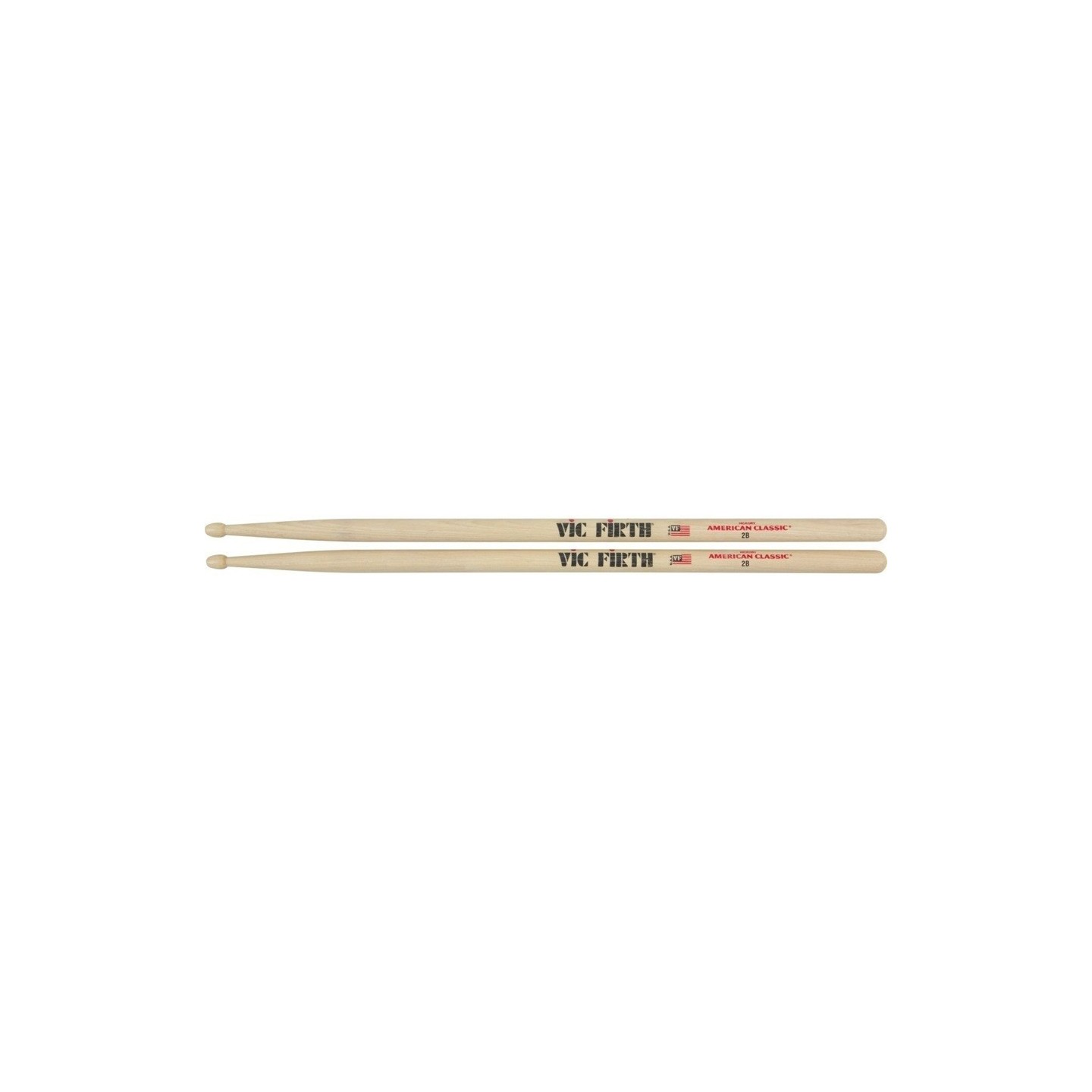 VIC FIRTH 2B Bacchette American Classic Hickory Punta in Legno - vai con la sigla