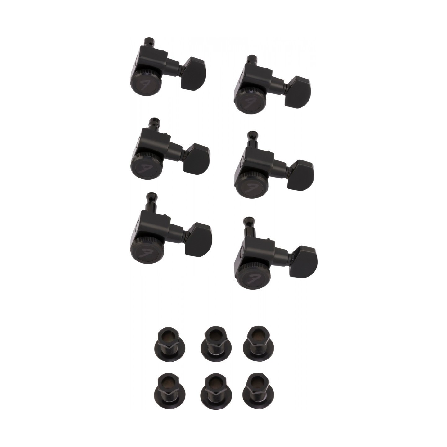 Fender Parts Locking Stratocaster/Telecaster Staggered Tuning Machines (6)  Black 0990818400