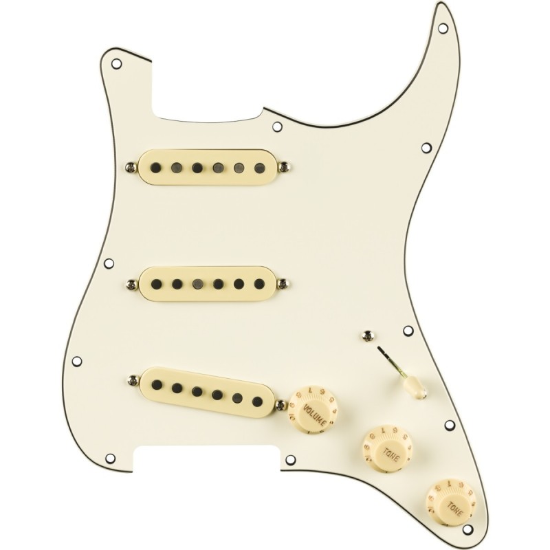 Fender Pre-Wired Strat Pickguard, Pure Vintage '59 w/RWRP Midde, Parchment 11 Hole PG