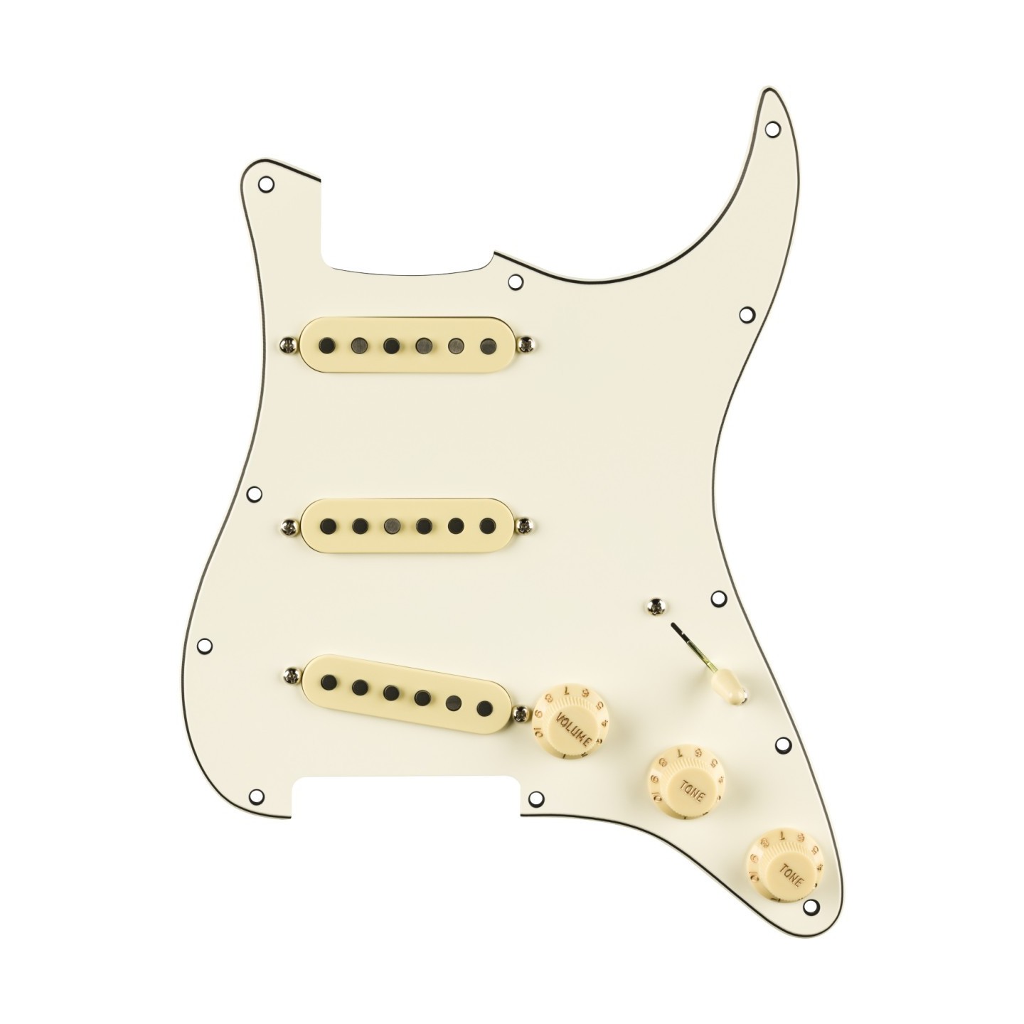 Fender Pre-Wired Strat Pickguard, Pure Vintage '59 w/RWRP Midde, Parchment 11 Hole PG