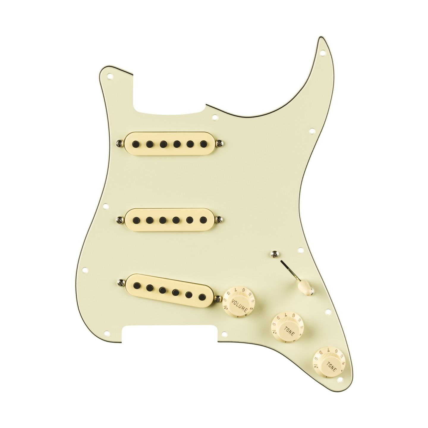 Fender Pre-Wired Strat Pickguard, Eric Johnson Signature, Mint Green 11 Hole PG