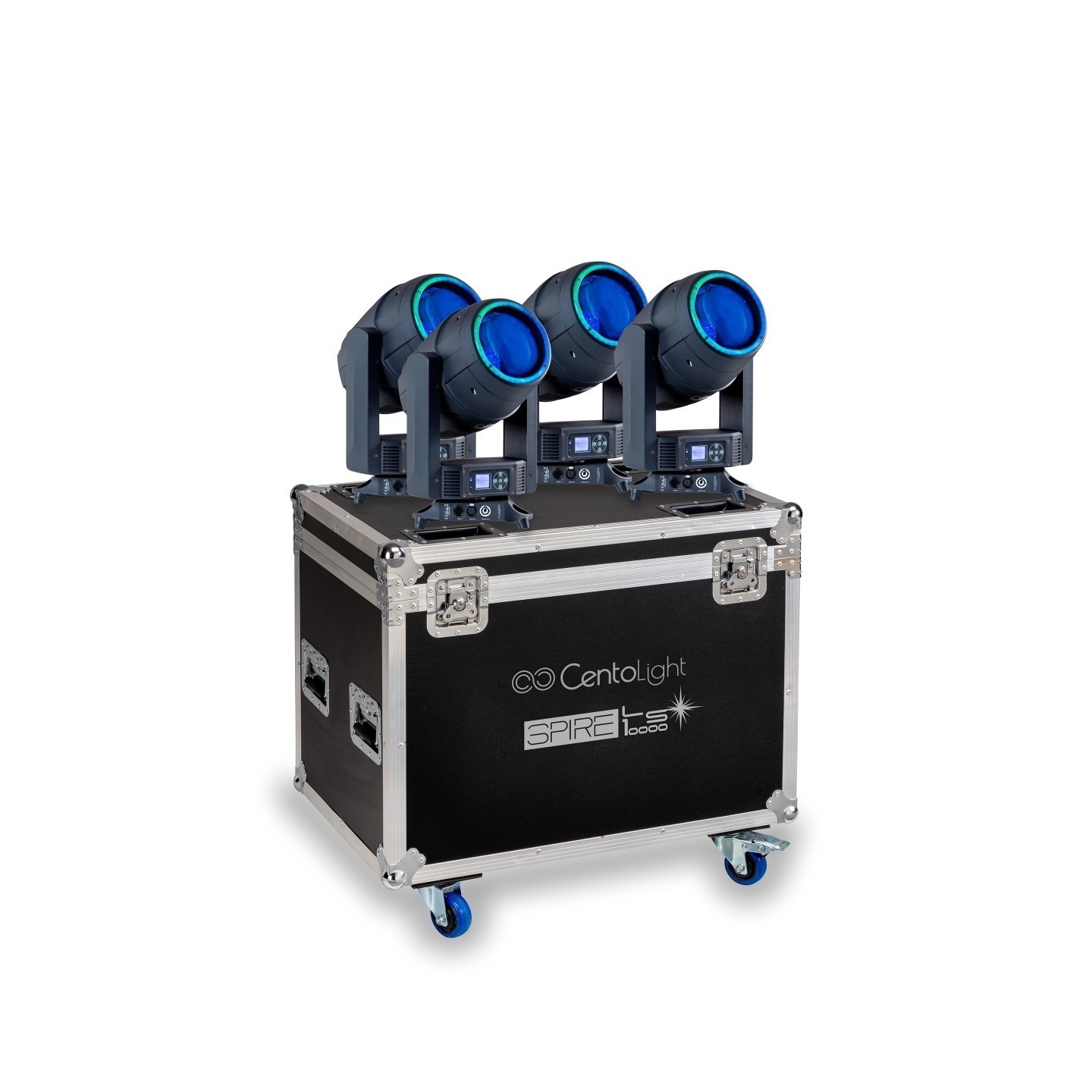 SET 4 TESTE MOBILI BEAM LASER SPIRE LS10000 CON FLIGHT CASE