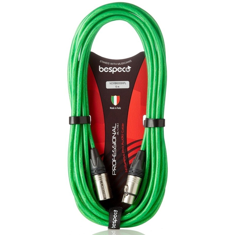 BESPECO NCMB600GNFL Cavi serie PROFESSIONAL Cavo fluorescente per microfoni - 6 mt - vai con la sigla