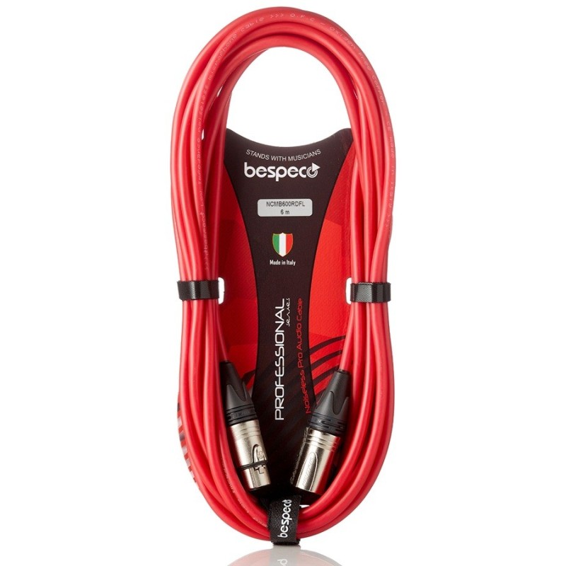 BESPECO NCMB600RDFL Cavi serie PROFESSIONAL Cavo fluorescente per microfoni - 6 mt - vai con la sigla