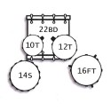 TAMBURO T5 DRUM SET ROCK 22” - TB T5R22BRDSK