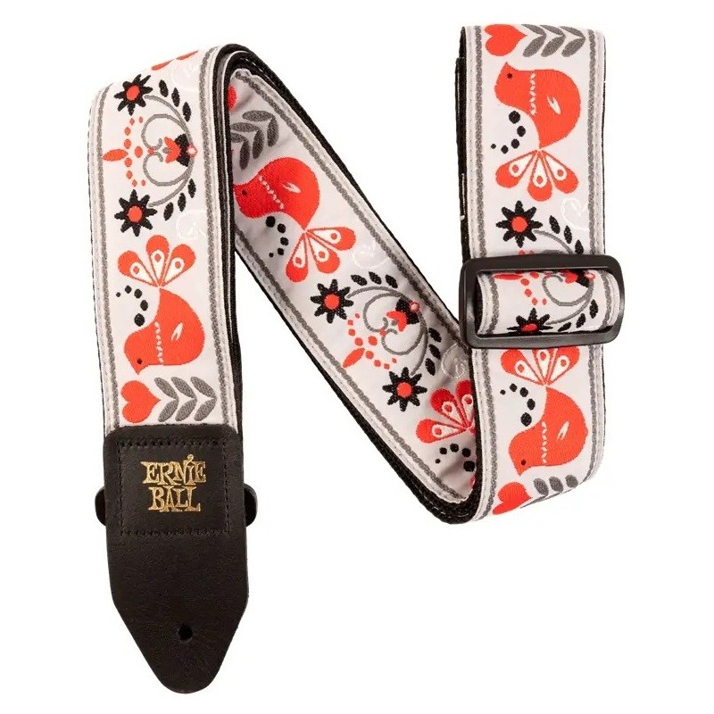 Ernie Ball 4689 Tracolla Red Bird Winter Jacquard 2021 - vai con la sigla