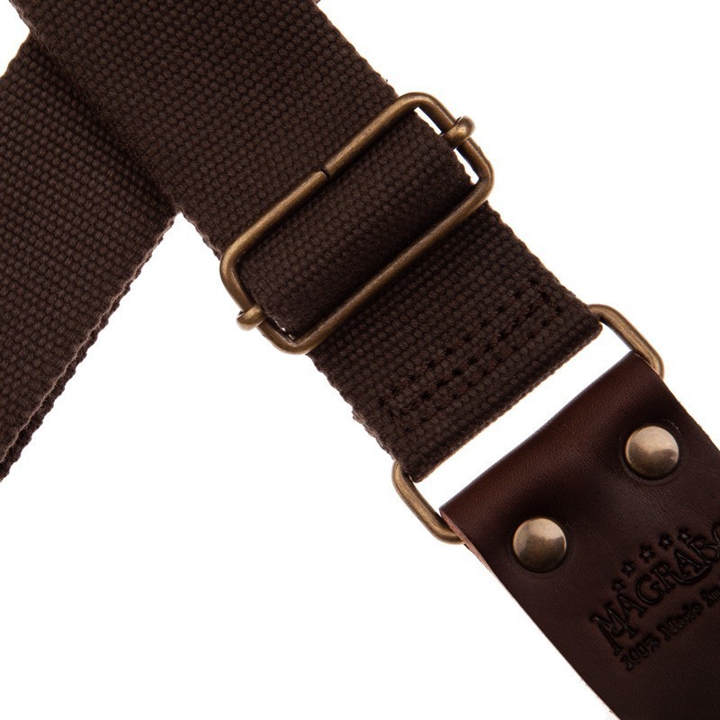 MAGRABO' Stripe SC Entry Marrone 5 cm terminali Marrone Scuro fibbia Ottone Antico - vaiconlasigla