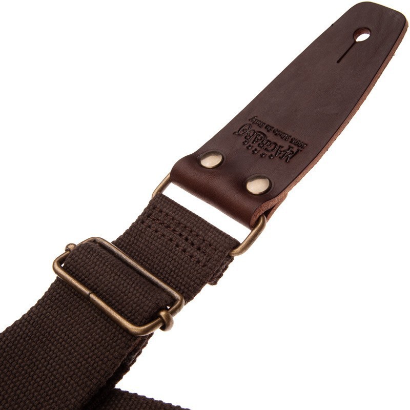 MAGRABO' Stripe SC Entry Marrone 5 cm terminali Marrone Scuro fibbia Ottone Antico - vai con la sigla