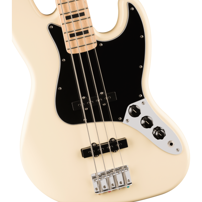 FENDER Affinity Series Active Jazz Bass, Maple Fingerboard, Black Pickguard, Olympic White - vai con la sigla
