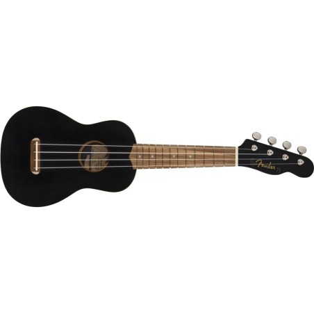 FENDER  Venice Soprano Uke, Walnut Fingerboard, Black - vai con la sigla