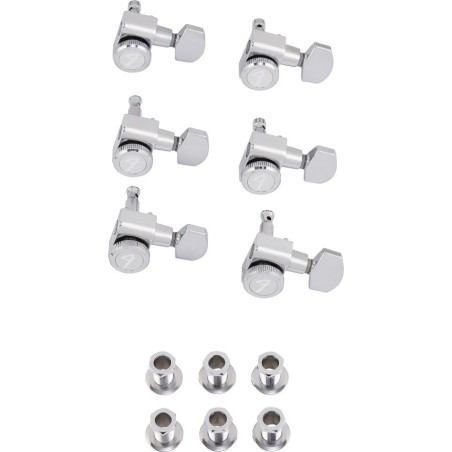 FENDER Locking Stratocaster/Telecaster Staggered Tuning Machines (Polished Chrome) (6) - vai con la sigla