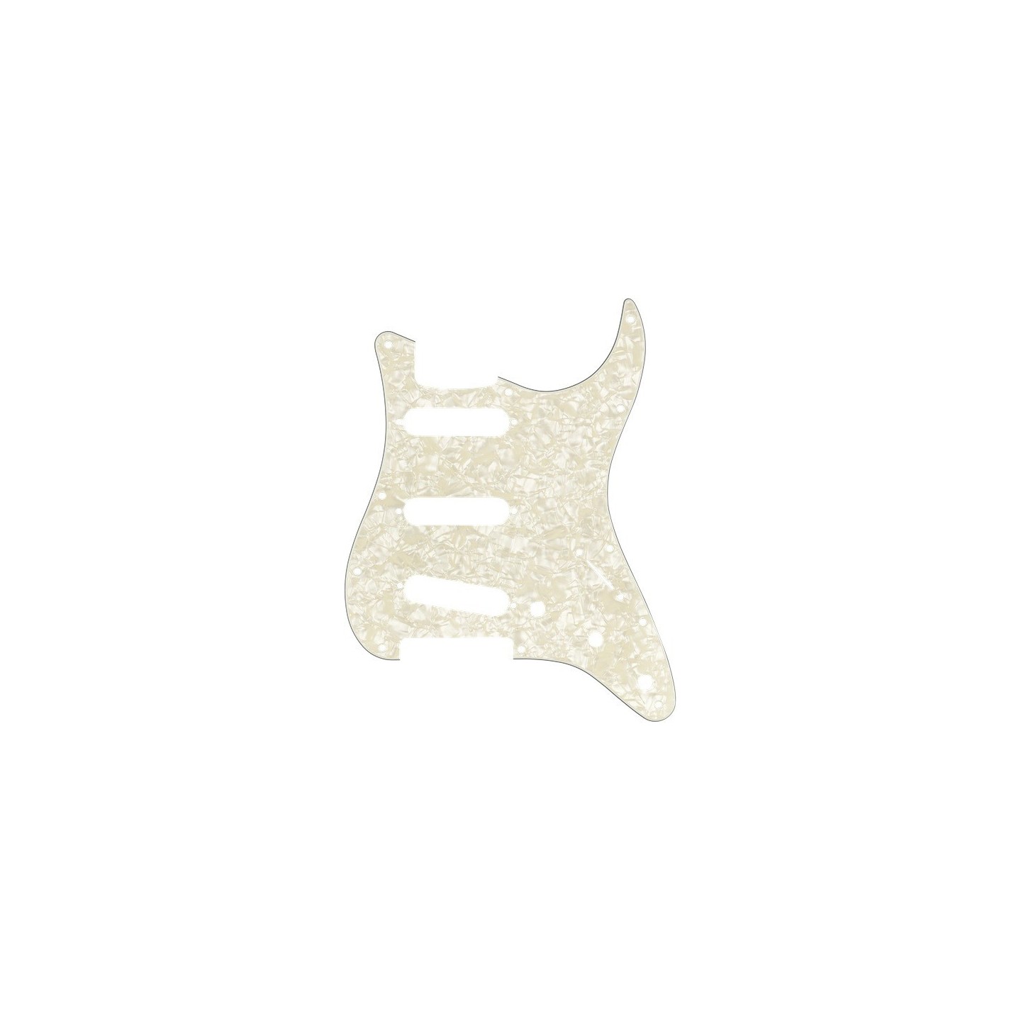 FENDER Pickguard, Stratocaster® S/S/S, 11-Hole Mount, Aged White Pearl, 4-Ply - vai con la sigla